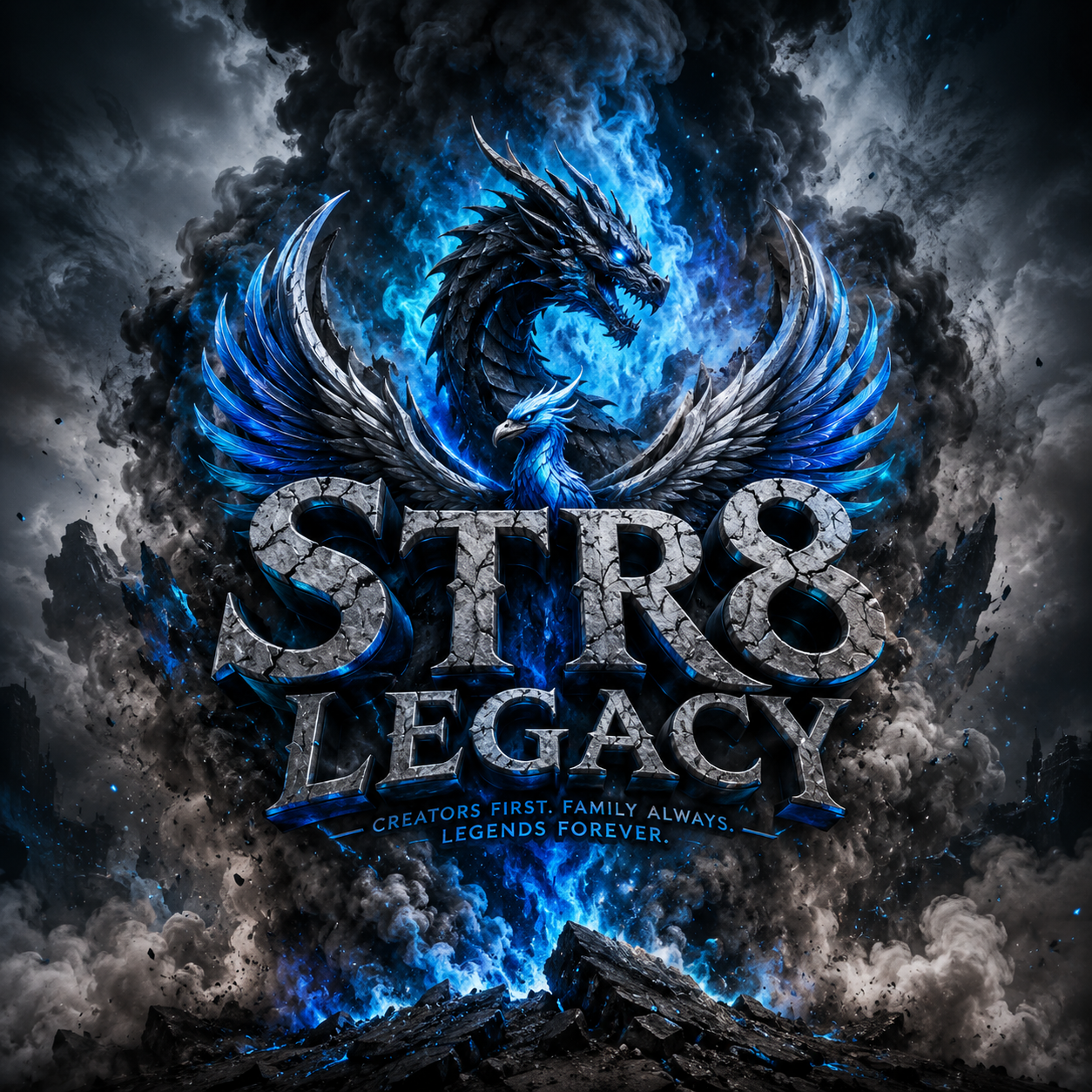 STR8 LEGACY dragon and phoenix logo